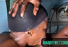 I Fuck Sexy Ebony Stepsister-in-Law in Toilet Spanking Her Sweet Pussy First Visit