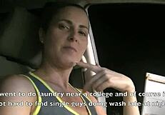 suck this bbc at college laundromat in sheer top pt1