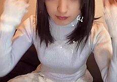 a cute crossdressing ladyboy strokes off quietly alone