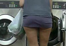 suck this bbc at college laundromat in sheer top pt1