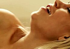 blonde bimbo bombshell dido angel fingers her shaved small tits pussy in classy kinky nylon solo masturbation at thelifeerotic