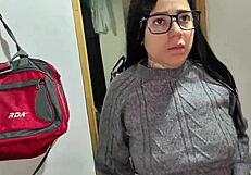 Step-cousin makes cute young slut suck and fuck after mall shopping trip!