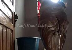 black beauty lures daddy into shower flashing big natural tits wet pussy joi tease