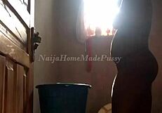 black beauty lures daddy into shower flashing big natural tits wet pussy joi tease