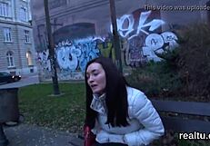 czech teen seduced in shop then pov shagged with huge cock