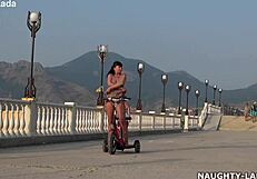 Wife's Naughty Naked Public Ride