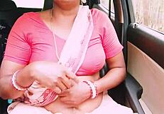 wanna hear this indian maid's dirty telugu talk during car fuck?