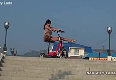 Wife's Naughty Naked Public Ride