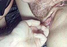 korean wife spreads wet pussy for close-up tongue fingering