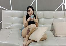 he thinks i'm lesbian so i call hot latina friend, we lick asses on cam for revenge part 1
