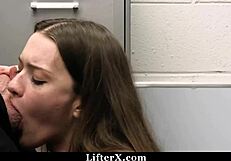 naive shoplifter bends over for pervert mall cop's rough doggystyle punishment in office