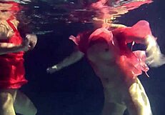 Russian Lesbians Kiss Underwater in Juicy Pool Play?