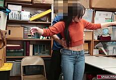 Feel my heart race as latina shoplifter gets facefucked hard