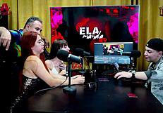 binho ted licks ninfeta's pink pussy on podcast table ruan speechless she commands