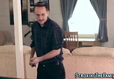 yo, check this tattooed teen banging her step relation with huge cock