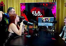 binho ted licks ninfeta's pink pussy on podcast table ruan speechless she commands