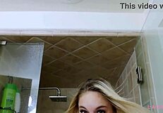 Blonde Model's Steamy Shower Session