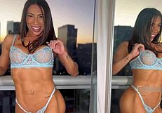 athletic brazilian babe gets ass wrecked hard on the balcony