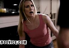 Blonde Milf Fucked Hard By Cableman Doggystyle Blowjob Cowgirl Deepthroat Sideways Rough Reality