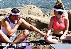 olive glass swaps yoga for danny's public pussy pounding?
