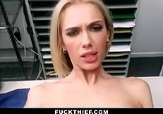 Shoplifting teen submits to cop's monster cock body search doggystyle in garage