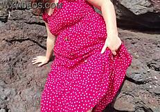 wanna learn free sex from seductive stepmom flashing big tits pussy on public beach?