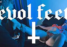 pro footjob queen gagging on cock with toes
