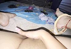 hot roommate in short pajamas fingers her shaved pussy to orgasm in dorm
