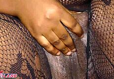bbw ebony roommate's huge tits handjob unloads quick cumshot