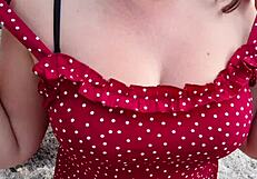 wanna learn free sex from seductive stepmom flashing big tits pussy on public beach?