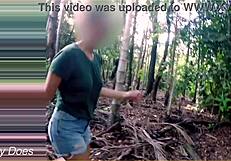 Wifey flashes huge milf tits when stranger asks outdoors in public