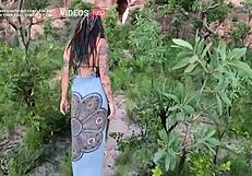 Brazilian teen deepthroats monster cock cowgirl rides to outdoor cumshot