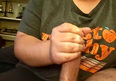 gf sneaks me quick jerkoff handjob before work rush feels amazing