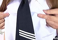 Ugly Old Guy Seduces Uniform Japanese Teen to Creampie