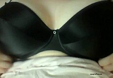horny amateur girl teases big tits and pierced nipples on webcam