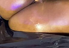 Sex Machine Drills Oiled Squirting Vagina Deep