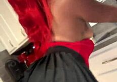 Sexy Redhead Twerks Creamy Wet Pussy on Big Black Cock