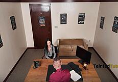 damn, that hot russian teacher's caught rubbing her pussy on the classroom desk