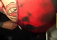 Insane big ass brunette bombshell dances sexy at night club