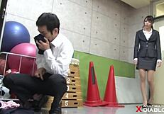 Female Teacher Forces Transferred Student to Jerk Off with Thick Kansai Scolding