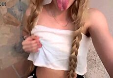 i waited horny in the yard as stepdad approached for outdoor fun