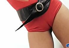 Huge Natural Tits Teen Model Shows Off Spandex Cameltoe Pussy