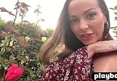 Abigail Mac poses hot body then masturbates big tits