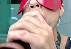 Squirt over sexy masked milf's rough gaping anal insertions and piss?