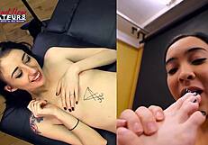 Olyssia And Raquel Devour Tiny Busty Cam Girls' Pussies!