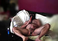 neighbor slut watches porn and ends up covering her face in hot cumshot