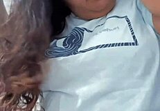 Chubby Brazilian BBW Flashes Oiled Big Ass and Belly Backstage for Swingers