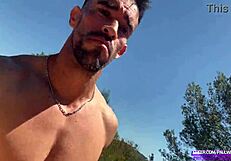 i can't stop jerking my huge cock naked on this trail