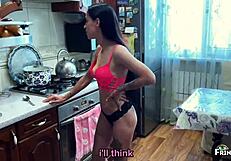 Stepmom Hawk Tuahs Stepson Dick Spit!