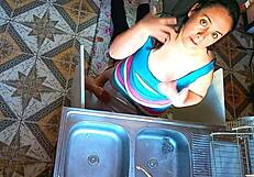 damn plumber fucked my unfaithful wife rough in kitchen